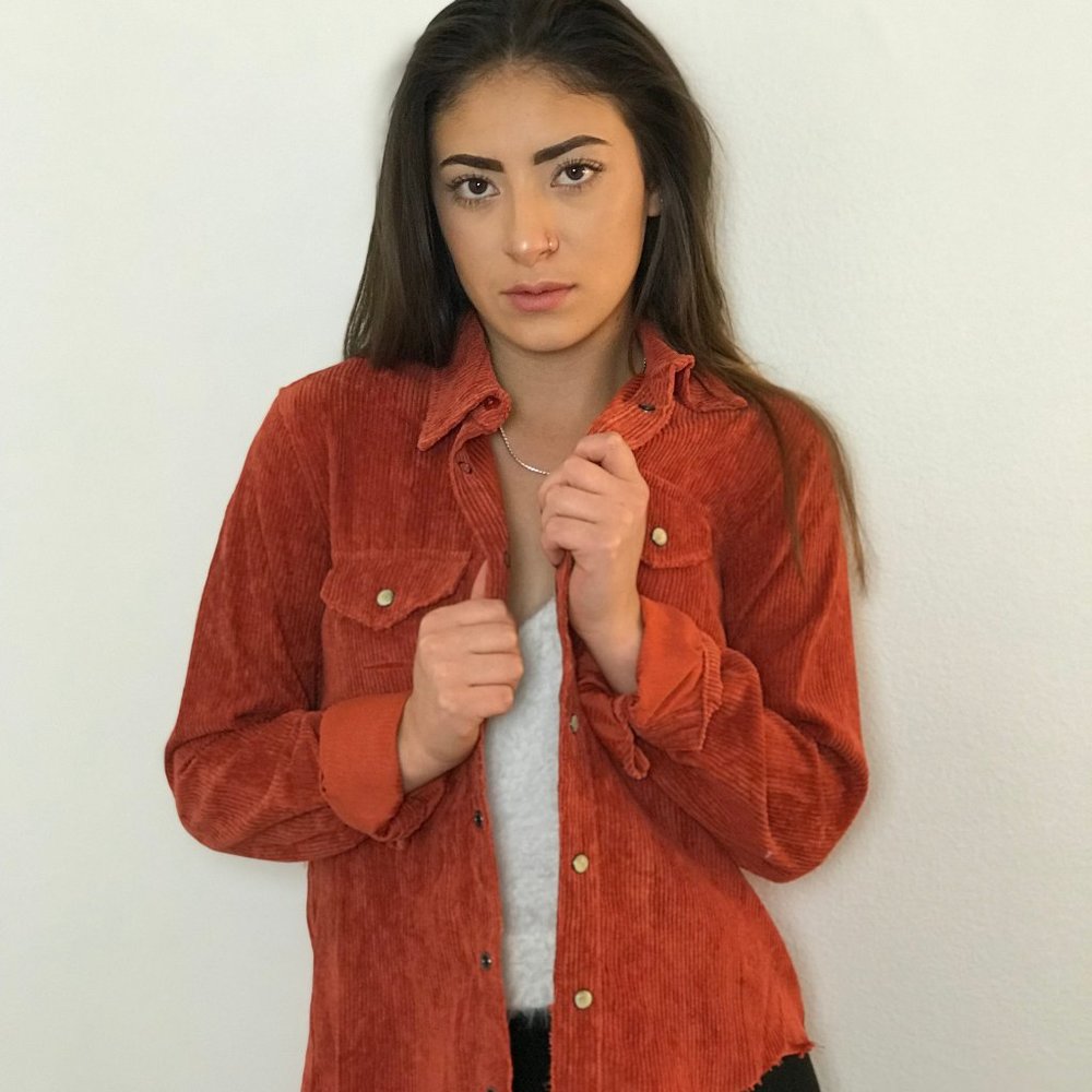 Frayed Rust Corduroy Jacket